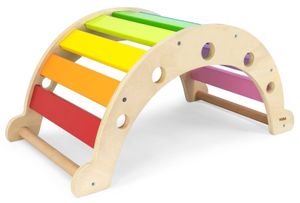 נדנדת שווי משקל ואיזון לבית ולגינה מעץ מלא - קשת בענן