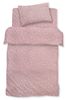 סט מצעים 3 חלקים למיטת מעבר מבד 100% כותנה - עלים ורוד