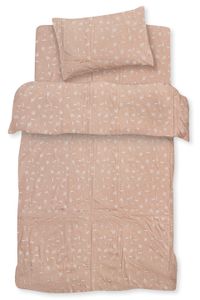 סט מצעים 3 חלקים למיטת מעבר מבד 100% כותנה - חום עלים