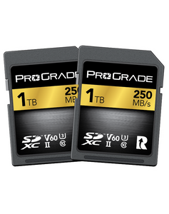 זוג כרטיסי זיכרון ProGrade Digital 1TB UHS-II SDXC V60