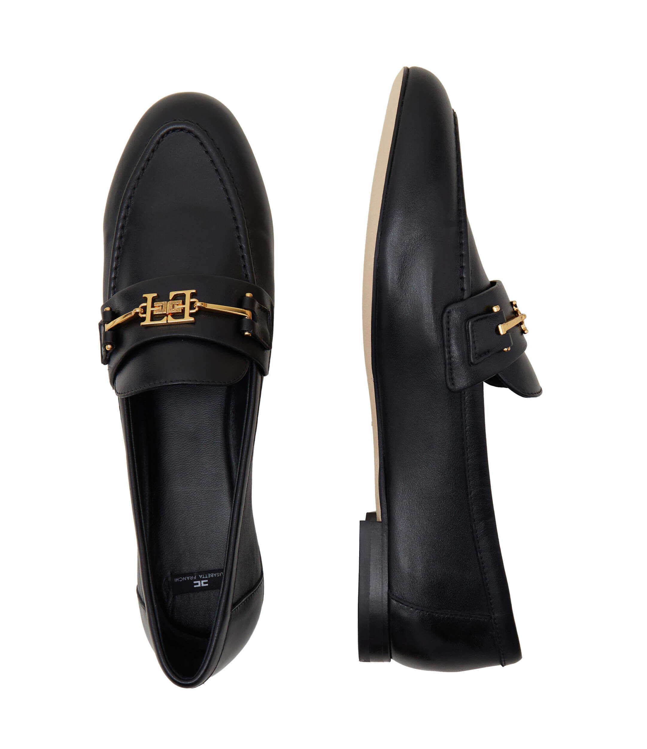 Leather loafers with horsebit