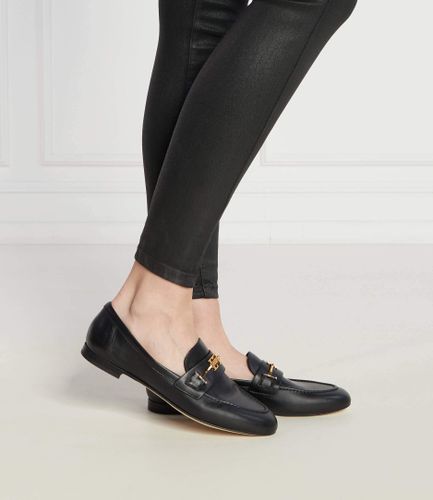 Leather loafers with horsebit