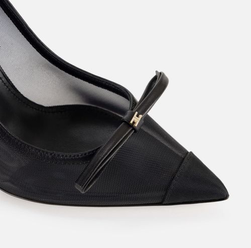 Nappa leather and mesh pumps