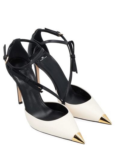 ‪SA87L47E2 מאת www.elisabettafranchi.com‬‏ Two-colour Nappa leather slingback shoes
