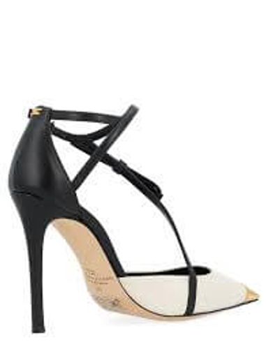‪SA87L47E2 מאת www.elisabettafranchi.com‬‏ Two-colour Nappa leather slingback shoes