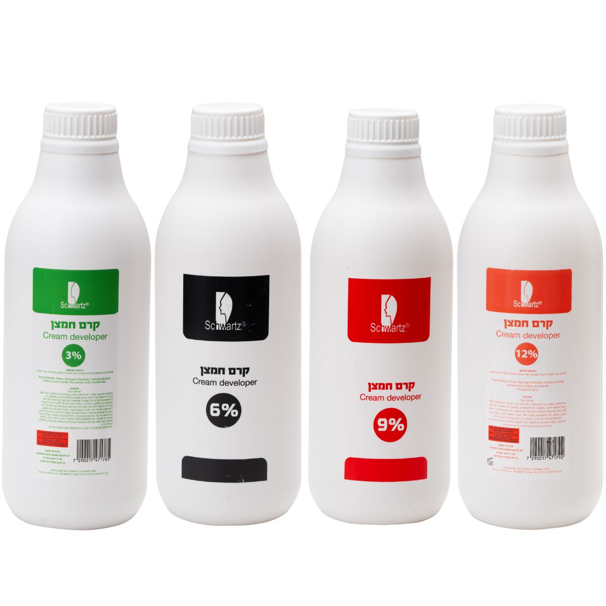 קרם חמצן 3% \ 6% \ 9% \ 12% SCHWARTZ שוורץ 1000 מ"ל