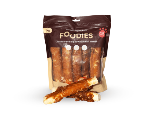 חטיף FOODIES גלילת עוף ועור בקר ג'מבו לכלבים | מולי חיות מחמד