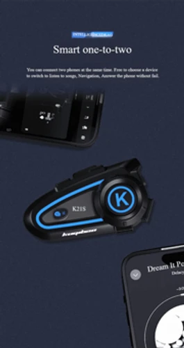 דיבורית בלוטוס לקסדת אופנוע K21S – אינטרקום זוגי עם תאורה