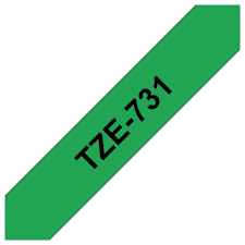 סרט דיו תואם שחור על ירוק BROTHER TZE731 