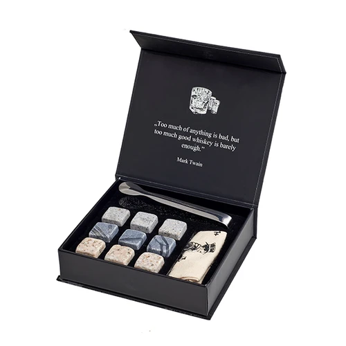 מארז אבני קרח לוויסקי + מלקחיים Whiskey Stones