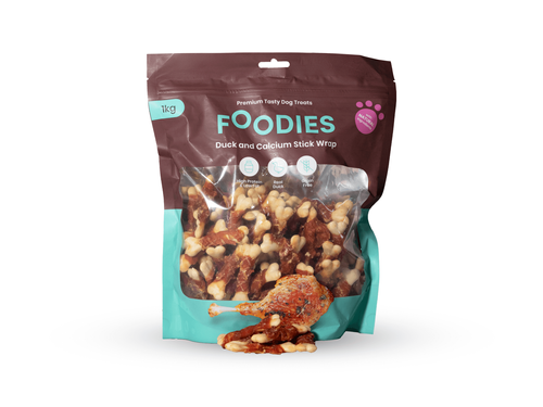 חטיף FOODIES גלילת ברווז עם עצם סידן לכלבים | מולי חיות מחמד