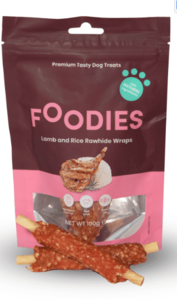 חטיף FOODIES גלילת כבש, אורז ועור בקר, 100 גרם – FOODIES Lamb  | מולי חיות מחמד