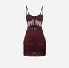 Tulle mini dress with fringes