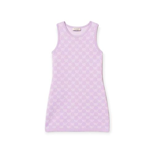Short knit dress with jacquard Oval T