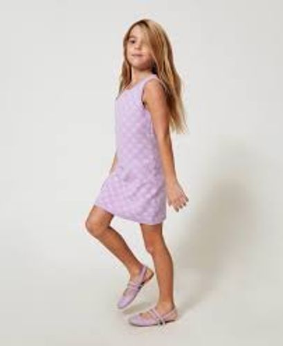 Short knit dress with jacquard Oval T