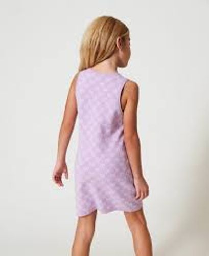 Short knit dress with jacquard Oval T