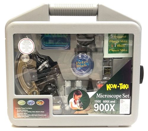 ערכת מיקרוסקופ לילדים 900, תאורת LED ו אביזרים
