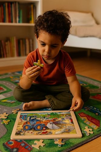 GOKI פאזל אתר בנייה מעץ 24 חלקים 57411