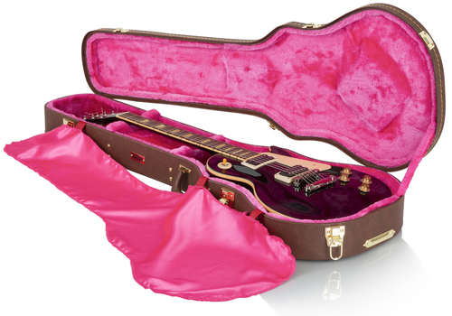 ארגז לגיטרה חשמלית LP חום GATOR GW-LP-BROWN Deluxe Wood Case