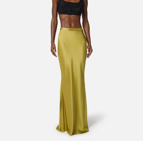 Skirt in satin crêpe fabric with jewel detail
