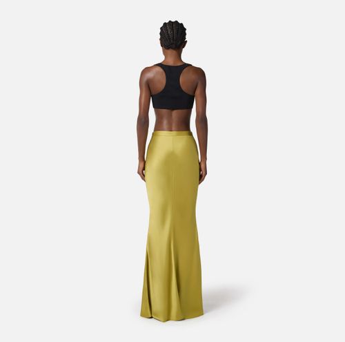 Skirt in satin crêpe fabric with jewel detail