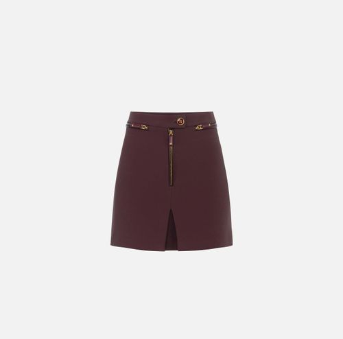 Skirt in double layer crêpe with zip