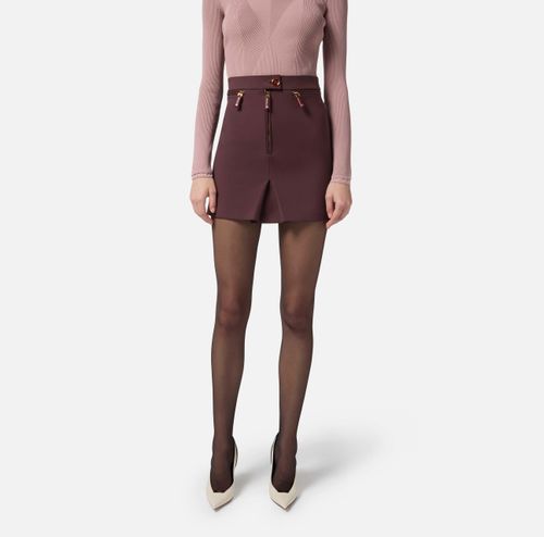 Skirt in double layer crêpe with zip