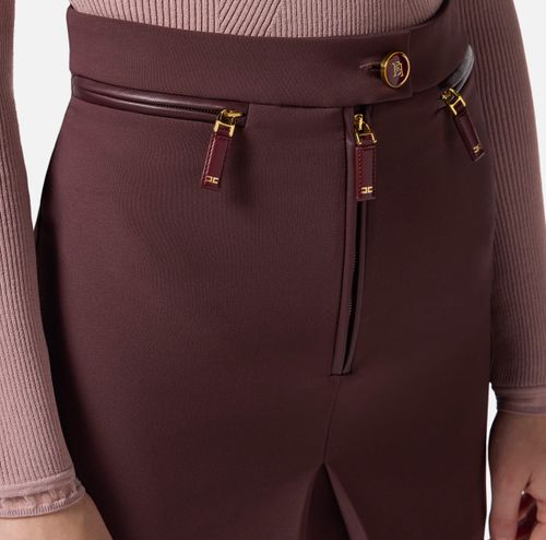 Skirt in double layer crêpe with zip