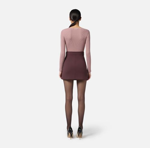 Skirt in double layer crêpe with zip