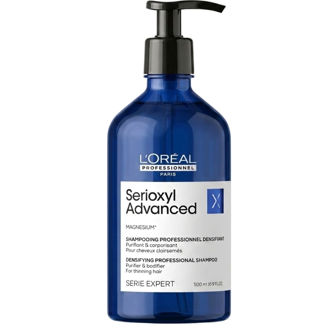 שמפו SERIOXYL לניקוי עמוק והענקת מראה נפח לשיער דליל לוריאל 500 מ"ל