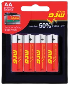 מארז 4 סוללות AA אלקליין 1.5V