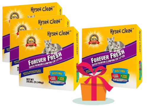 מבצע 3+1 חול חתולים חול Forever Fresh מנטרל ריחות  – 10X4 ליטר.