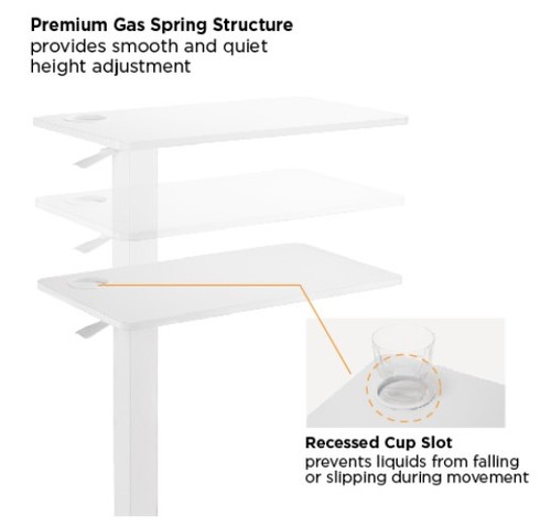 שולחן צד מתכוונן גלגלים נסתרים Lumi FMT02-3