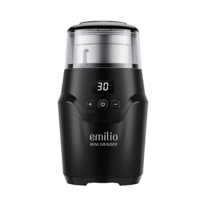 מטחנת קפה ביתית עם טיימר דיגיטלי דגם EMILIO MINI GRINDER בצבע שחור 165W