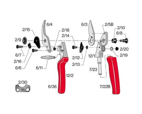 מפרט חלקים של מזמרה FELCO 12