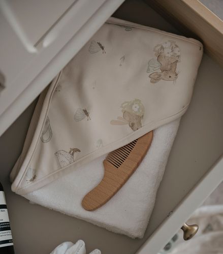 מגבת רחצה דו-שכבתית עם כובע עשויה מכותנת במבוק סופגת במיוחד - פריחת הכלנית