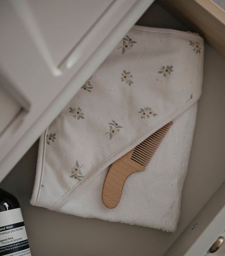 מגבת רחצה דו-שכבתית עם כובע עשויה מכותנת במבוק סופגת במיוחד - פריחת הכלנית