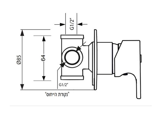 כיסוי עדין 305182F20S לאינטרפוץ 3 דרך נחושת מוברש PVD סדרת גל חמת