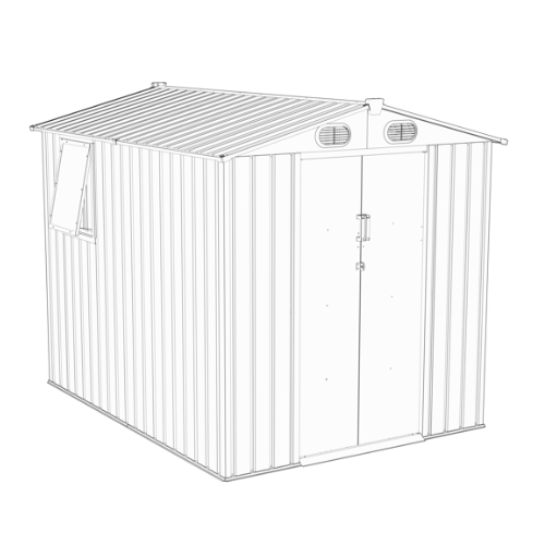 מחסן מתכת 1.86X2.41 דגם Garden Top T268