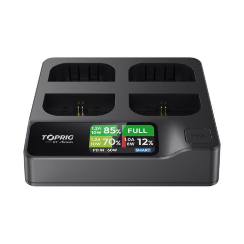 מטען מהיר ל4 סוללות Accsoon TOPRIG LP-E6 Fast Charger