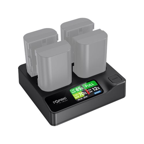 מטען מהיר ל4 סוללות Accsoon TOPRIG LP-E6 Fast Charger