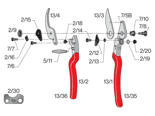 מפרט חלקים של מזמרה FELCO 13