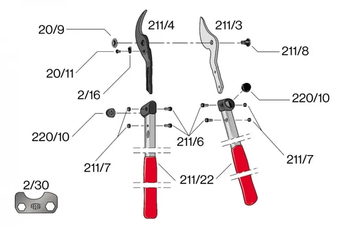 מפרט חלקים של תוכי מזמרה דגם FELCO 211-60