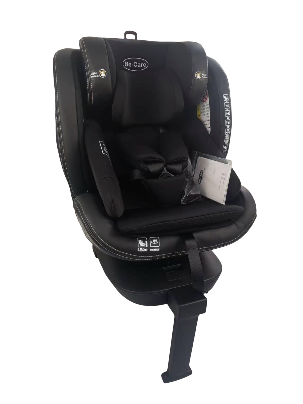 כיסא בטיחות 360° i-Size עם רגל תמיכה ובוסטר מובנה מבית be-care