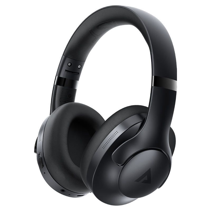 אוזניות אלחוטיות Bluetooth עם חיי סוללה ארוכים, מתקפלות, שחור