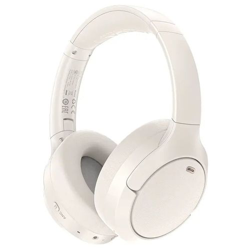 אוזניות אלחוטיות Bluetooth עם סינון רעשים אקטיבי, רמת אטימות IPX4, מתקפלות, לבן