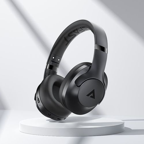 אוזניות אלחוטיות Bluetooth עם סינון רעשים אקטיבי, חיי סוללה ארוכים, מתקפלות, שחור