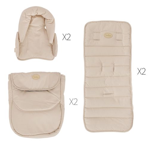 עגלת תאומים או אחים קלה עם ערכת ניובורן טווין פיקס - שחור