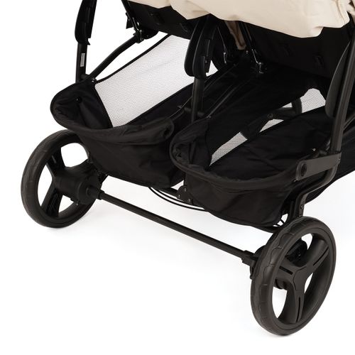 עגלת תאומים או אחים קלה עם ערכת ניובורן טווין פיקס - שחור