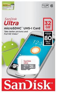 כרטיס זיכרון SanDisk Ultra micro SDHC 32GB SDSQUNR-032G-GN3MN סנדיסק